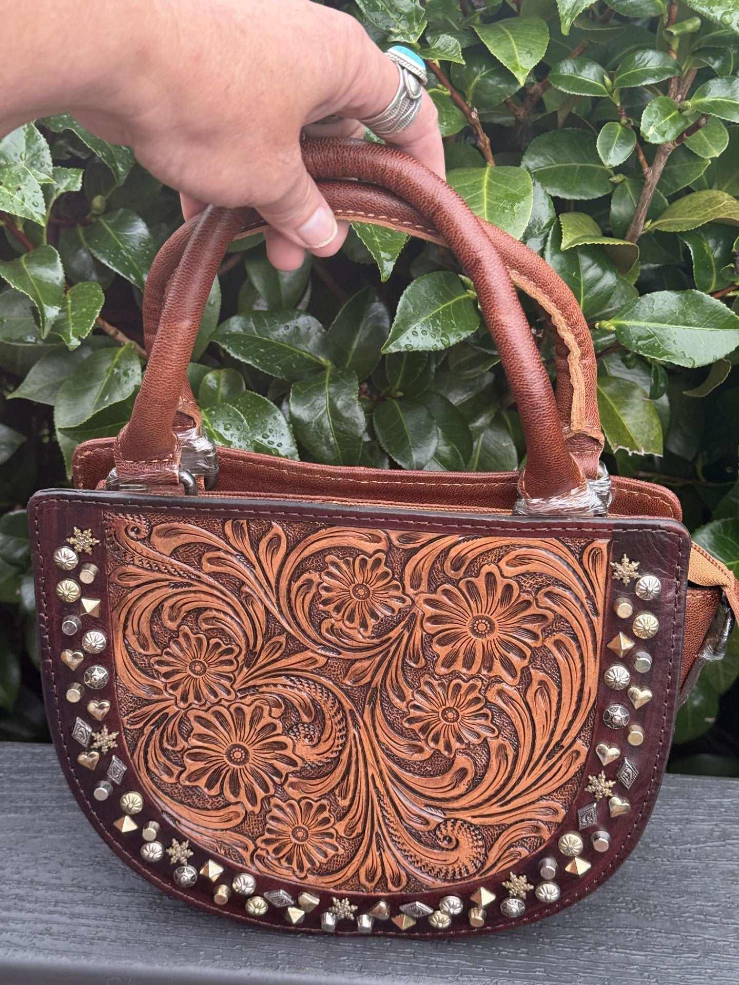 Evelyn tooled leather crossbody bag - Stylish & Comfortable for Every Adventure