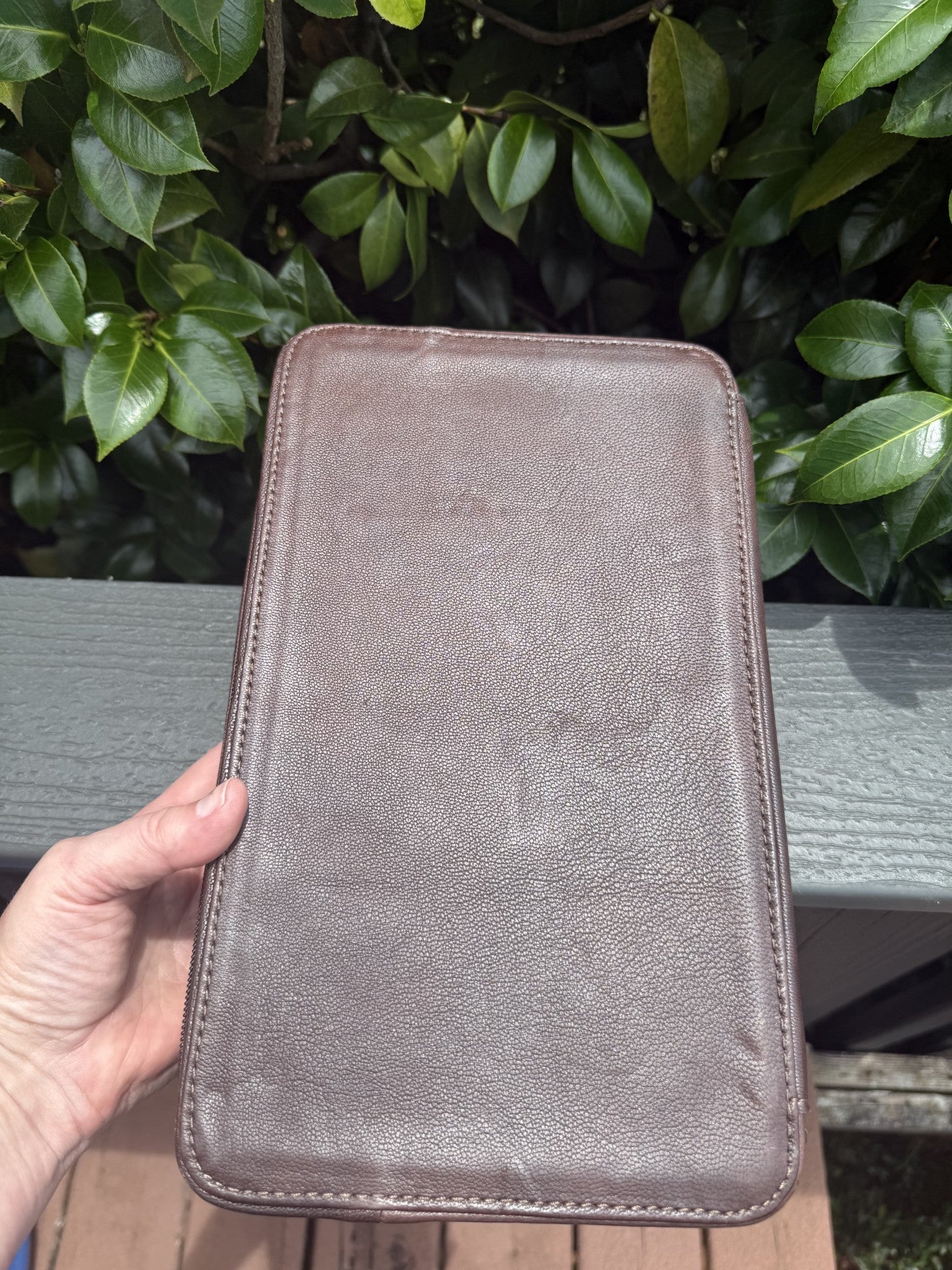 Tooled leather Necklace Case Travel-Storage Book for jewelry storage and travel, 12x7.5x3 inches
