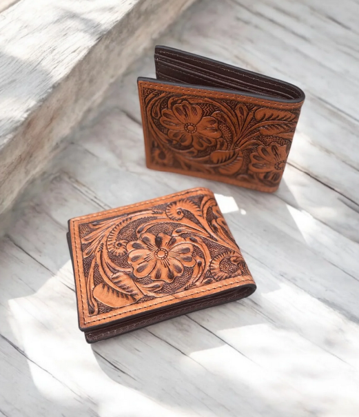 All Tooled Leather Men's Wallet