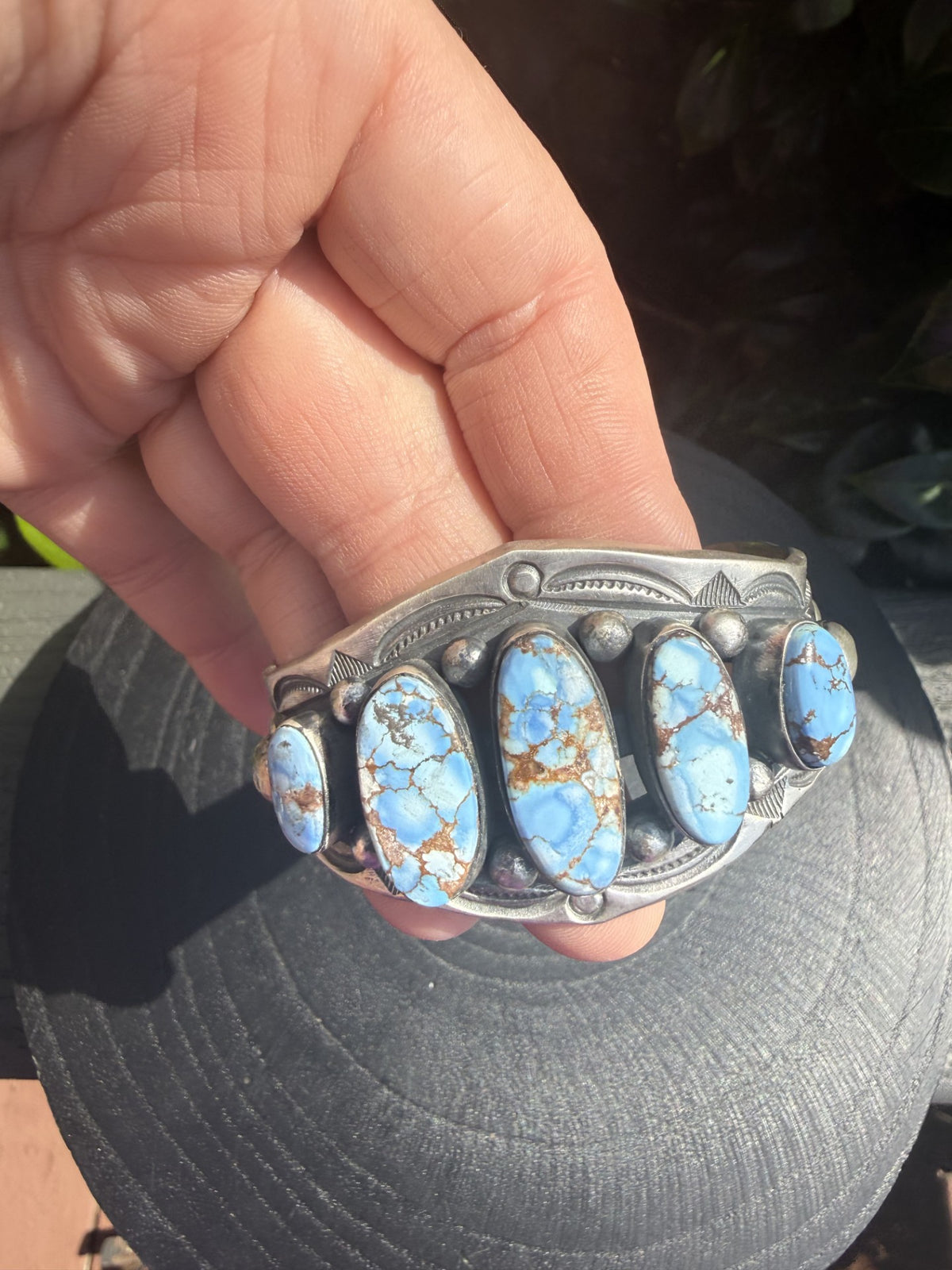Sterling Silver, Golden Hills Turquoise, Chimney Butte Cuff Bracelet