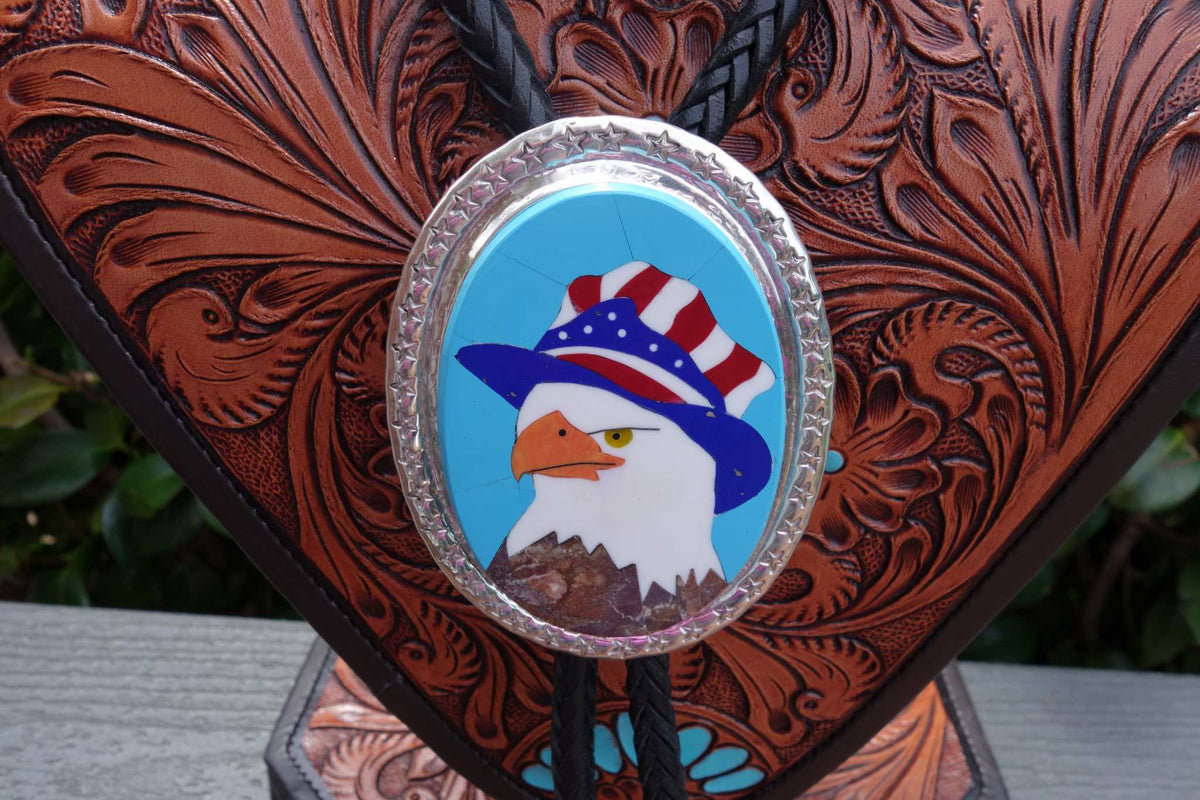 Desson Inlay Calvin Desson Silver Navajo Handmade Bolo | Multi Inlay Design – Sunset ...