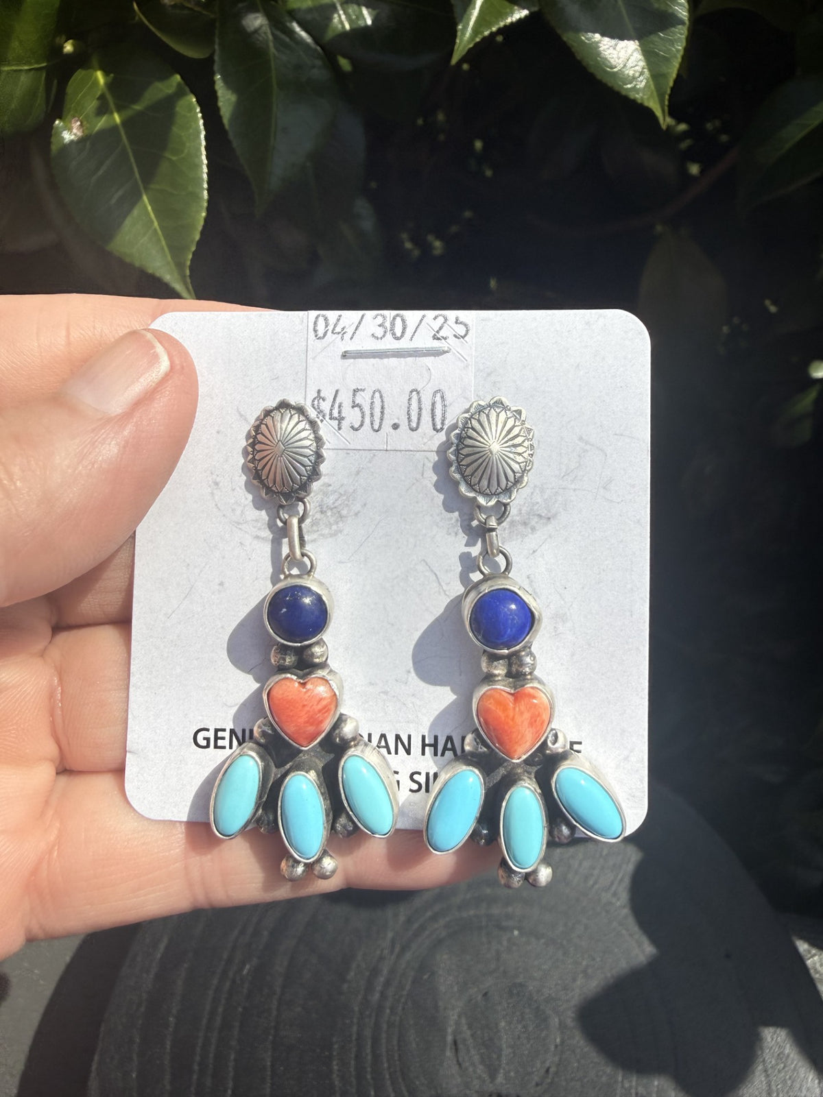 Multi stone dangle earring by Navajo Artist Rena Shelly