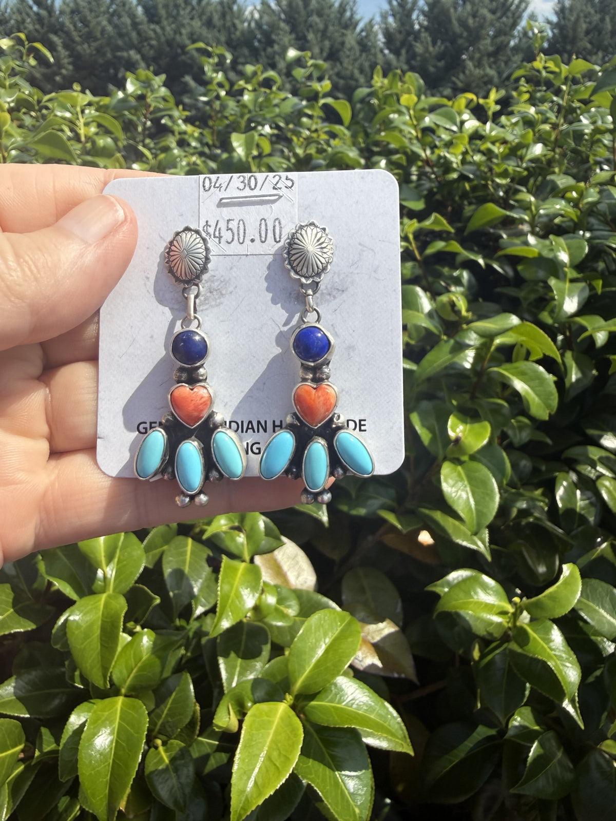 Multi stone dangle earring by Navajo Artist Rena Shelly