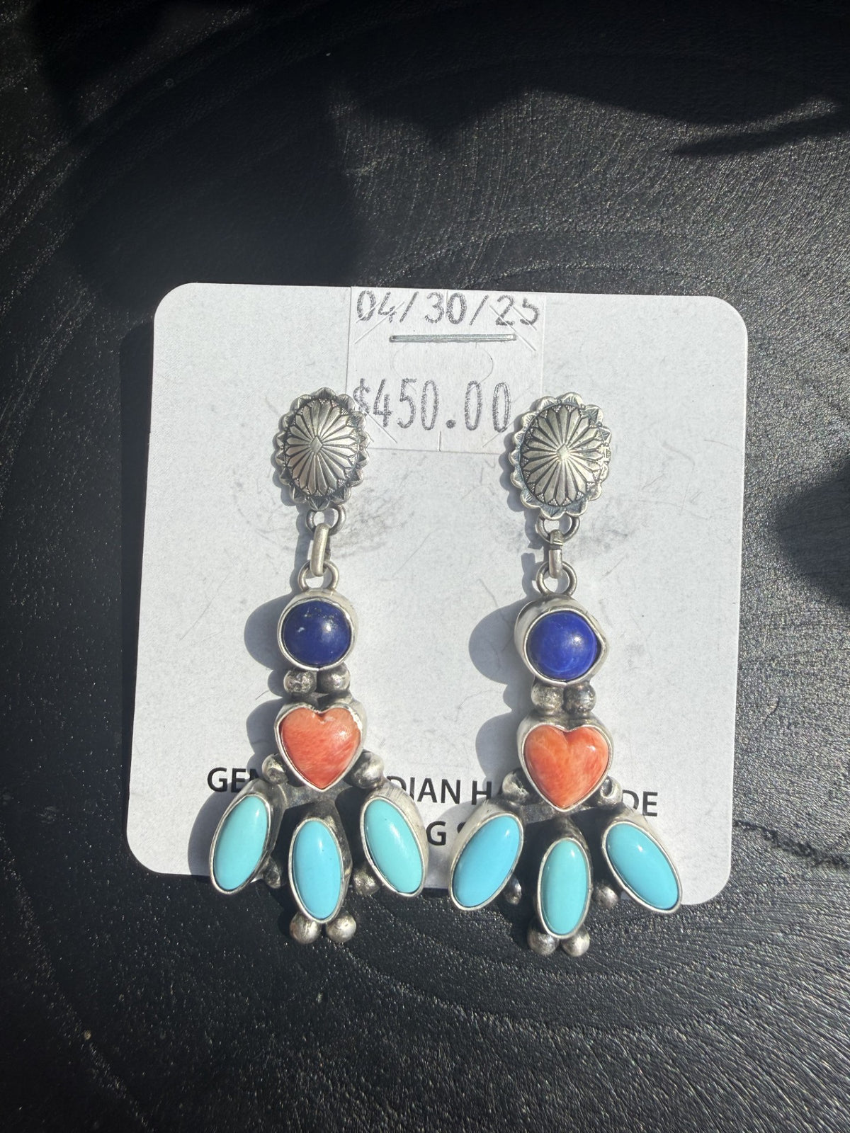 Multi stone dangle earring by Navajo Artist Rena Shelly