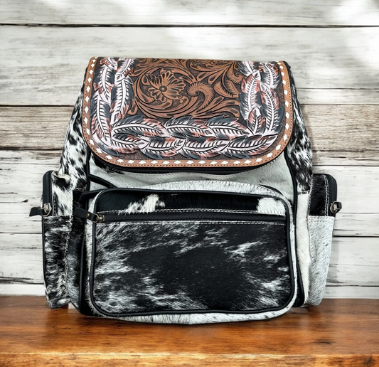 Bella cowhide & tooled backpack